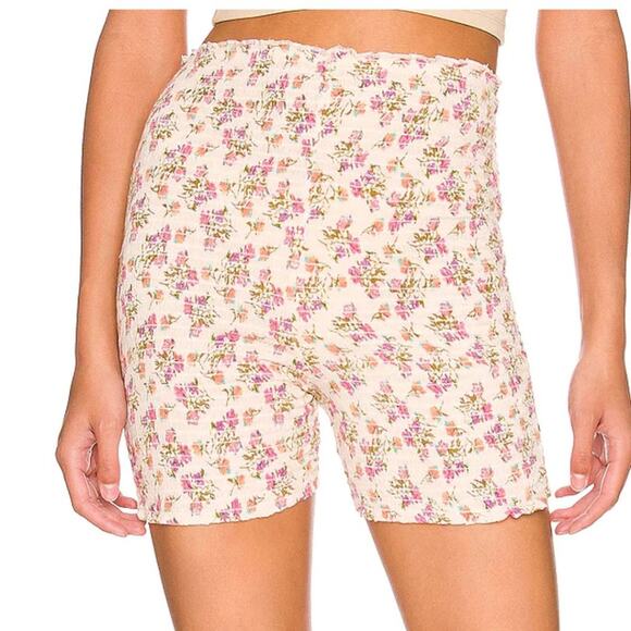 Free People Maia Smocked Shorts in Petal Meadow Combo NWT Size Medium - Picture 1 of 2